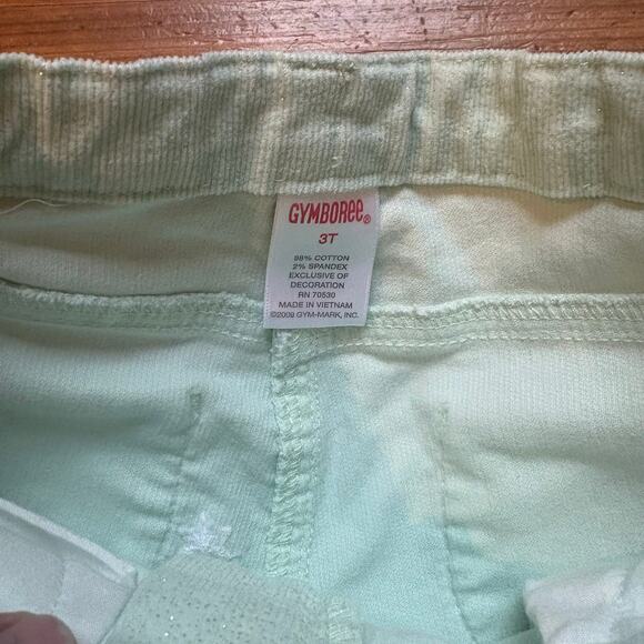 Gymboree 90s mint green snowflake glitter corduroy pants SIZE 3T - Picture 3 of 5